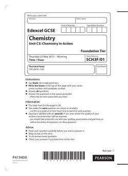 Chemistry Foundation Further Additional