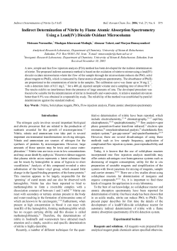 Indirect Determination of Nitrite by Flame Atomic