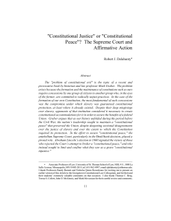 "Constitutional Justice" or "Constitutional Peace"?
