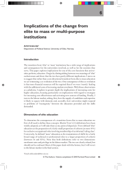 Implications of the change from elite to mass or