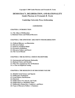 DEMOCRACY, DELIBERATION, AND RATIONALITY