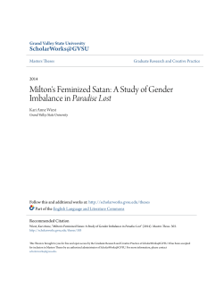 Milton`s Feminized Satan: A Study of Gender Imbalance in <i
