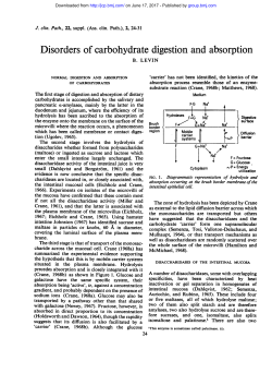 Disorders of carbohydrate digestion and absorption