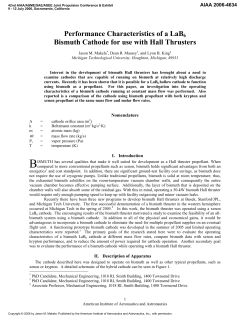 Performance Characteristics of a Bismuth Cathode