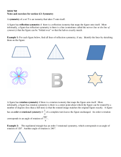 MSM 705 Notes and exercises for section 4.3: Symmetry A symmetry