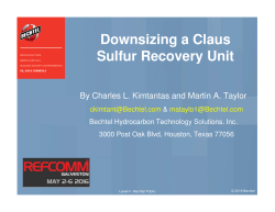 Downsizing a Claus Sulfur Recovery Unit