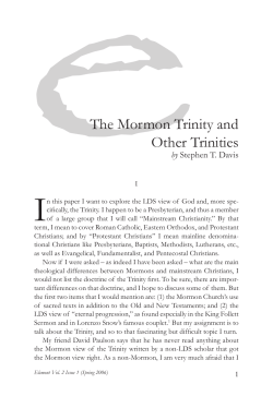 The Mormon Trinity and Other Trinities