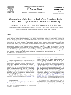 Geochemistry of the dissolved load of the Changjiang Basin rivers