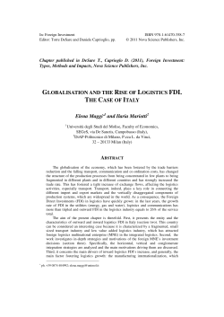 GLOBALISATION AND THE RISE OF LOGISTICS FDI. THE CASE