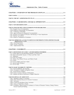 Administrative Plan - Harris County Housing Authority