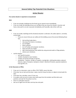 General Safety Tips Potential Crisis Situations Active Shooter