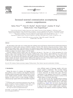 Increased neuronal communication accompanying