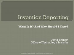 Invention Reporting - University of Rochester