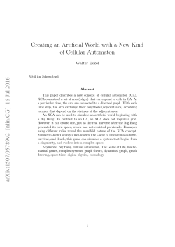 Creating an Artificial World with a New Kind of
