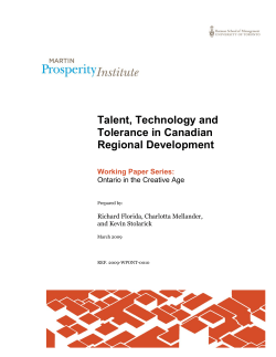 Talent, Technology and Tolerance in Canadian Regional