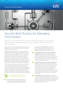 Security Best Practice for Managing Third Parties