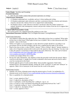 TEKS Based Lesson Plan