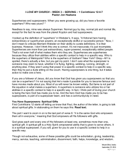 I LOVE MY CHURCH &ndash; WEEK 3 &ndash; SERVING &ndash; 1 Corinthians 12:4