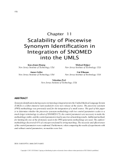 Scalability of Piecewise Synonym Identification