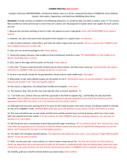 COMMA PRACTICE with answers Complex Sentences
