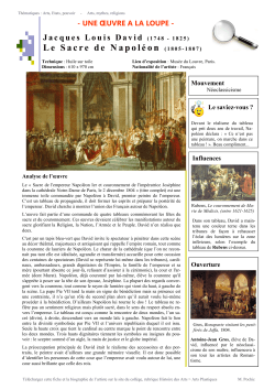 Le Sacre de Napol&eacute;on (1805-1807) - Site du coll&egrave;ge Victor Hugo de