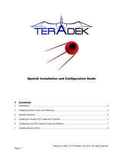Sputnik Installation and Configuration Guide 1 Contents