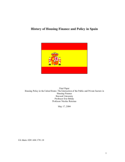 History of Housing Finance and Policy in Spain