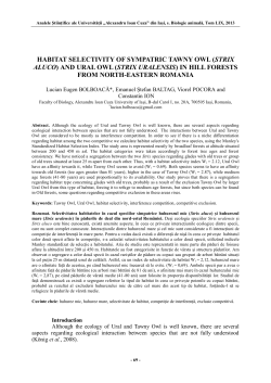 habitat selectivity of sympatric tawny owl (strix aluco) and ural owl