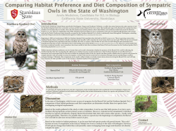 Habitat Preference Diet Composition Barred Owl Northern Spotted Owl