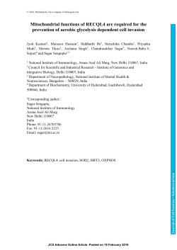 Mitochondrial functions of RECQL4 are required for the prevention