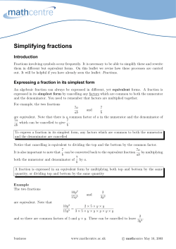 Simplifying fractions