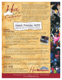 Hands Provides HOPE - Hands of the Carpenter