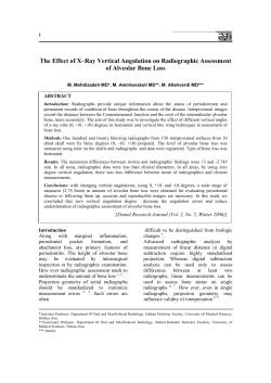 The Effect of X&ndash;Ray Vertical Angulation on Radiographic