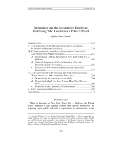 Defamation and the Government Employee