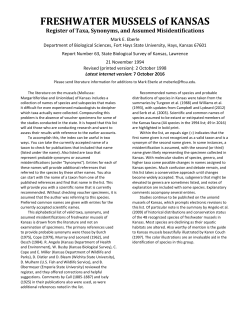 FRESHWATER MUSSELS of KANSAS