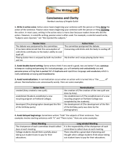 Conciseness and Clarity