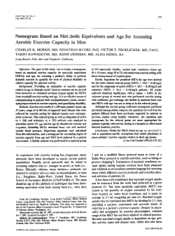 Nomogram based on metabolic equivalents and age for assessing