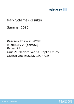 Mark Scheme (Results) Summer 2015 Pearson Edexcel GCSE in