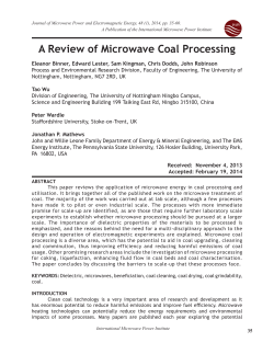 A Review of Microwave Coal Processing
