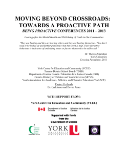 moving beyond crossroads: towards a proactive path