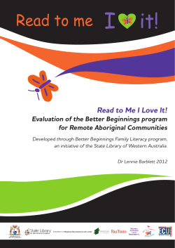 Read to Me I Love It! - Edith Cowan University