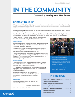 In The Community. Community Development Newsletter. Summer