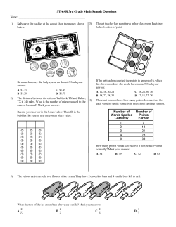 STAAR 3rd Grade Math Sample Questions