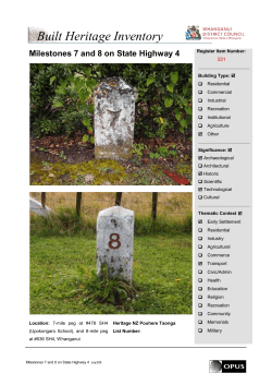 Heritage Inventory 331 Milestone Mile stone marker