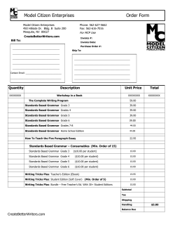 Model Citizen Enterprises Order Form