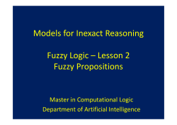 Lesson 2 Fuzzy Propositions