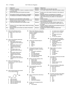 SC2 – O`Malley SAT II Review (Organic) C OH O O H3C