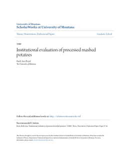 Institutional evaluation of processed mashed potatoes