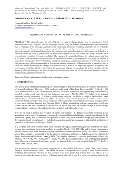 IDEOLOGY AND CULTURAL CHANGE: A THEORETICAL