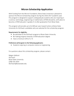 APPLICATION FOR ADMISSION INTO TEACHER EDUCATION